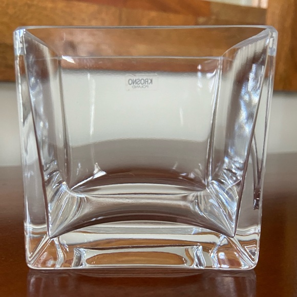 Krosno Poland heavy square glass dish - Picture 6 of 6